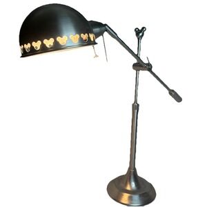 Disney Mickey Mouse Adjustable Arm Desk Lamp Stainless Steel Nickel Executive